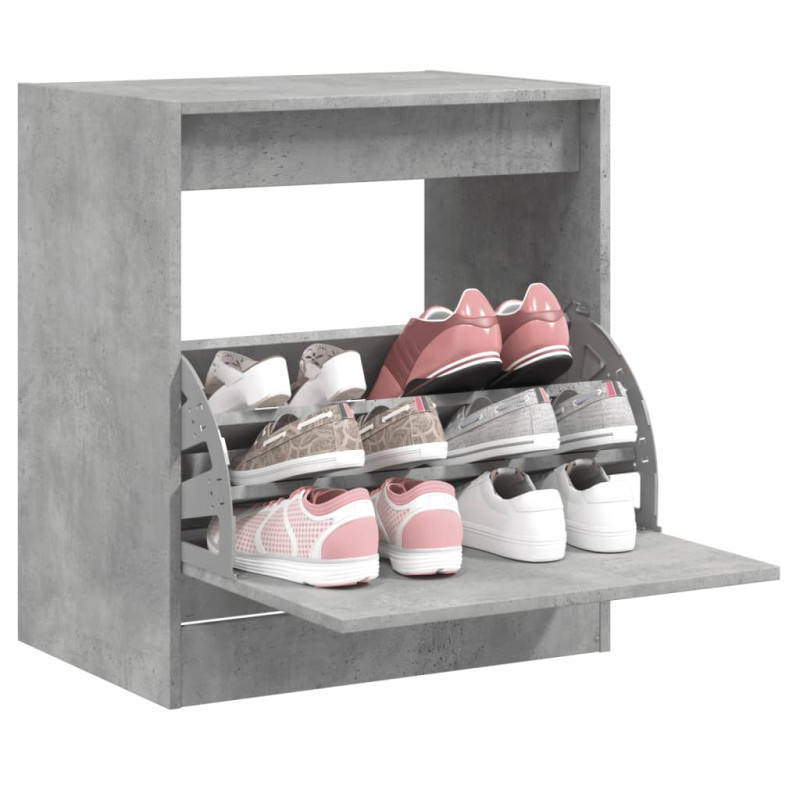 Armoire à chaussures gris béton 60x42x69 cm bois d ingénierie