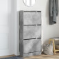 Armoire à chaussures gris béton 60x21x125,5cm bois d ingénierie