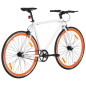 Vélo à pignon fixe blanc et orange 700c 55 cm