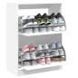 Armoire à chaussures 2 tiroirs rabattables blanc 80x42x108 cm