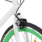 Vélo à pignon fixe blanc et vert 700c 51 cm