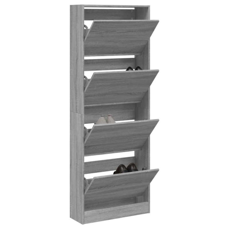 Armoire à chaussures sonoma gris 60x21x163,5 cm bois ingénierie