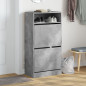 Armoire à chaussures gris béton 60x34x116 cm bois d ingénierie