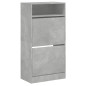 Armoire à chaussures gris béton 60x34x116 cm bois d ingénierie