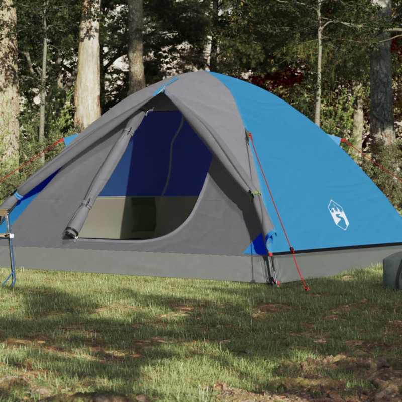 Tente de camping à dôme 6 personnes bleu imperméable