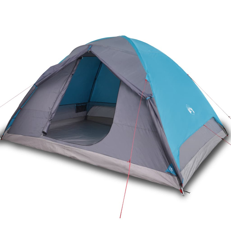 Tente de camping à dôme 6 personnes bleu imperméable