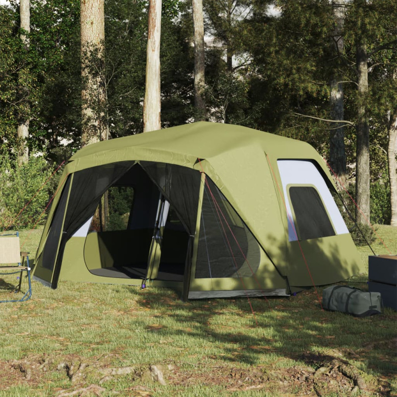 Tente familiale 10 personnes vert libération rapide imperméable