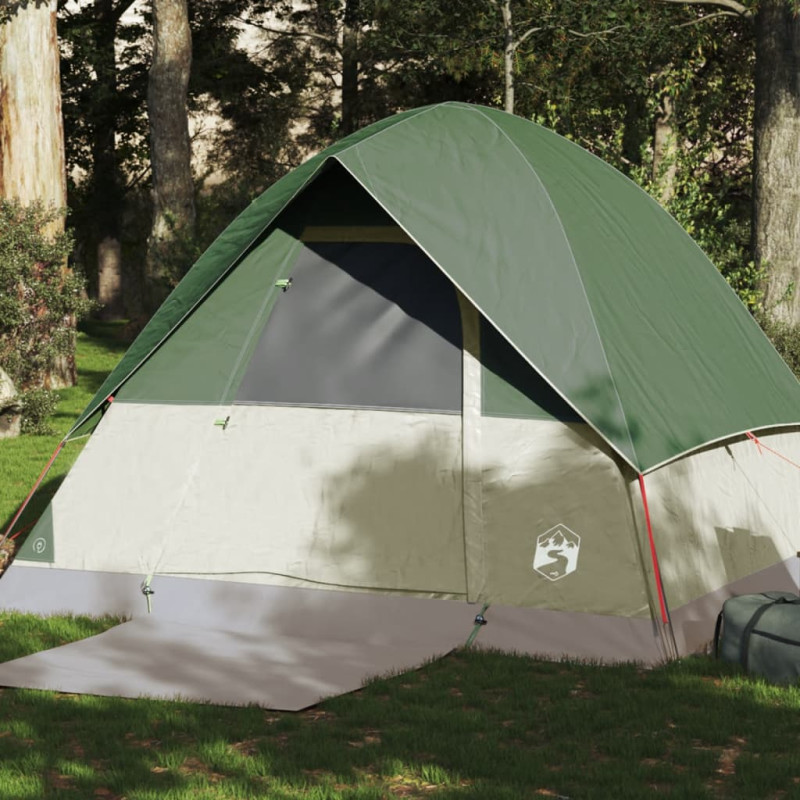 Tente de camping à dôme 4 personnes vert imperméable