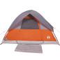 Tente de camping à dôme 4 personnes orange imperméable