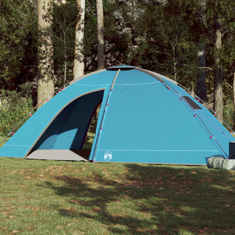 Tente de camping 8 personnes bleu imperméable