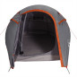 Tente de camping tunnel 2 personnes gris et orange imperméable