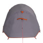 Tente de camping tunnel 2 personnes gris et orange imperméable