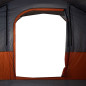 Tente familiale tunnel 7 personnes gris et orange imperméable