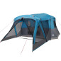 Tente de camping avec porche 4 personnes bleu imperméable