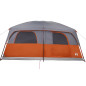 Tente de cabine familiale 10 personnes gris orange imperméable