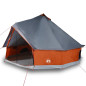 Tente familiale tipi 10 personnes gris et orange imperméable