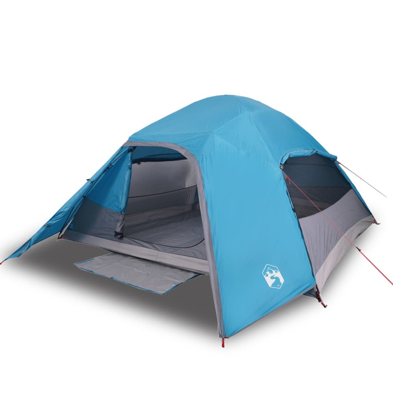 Tente de camping à dôme 4 personnes bleu imperméable