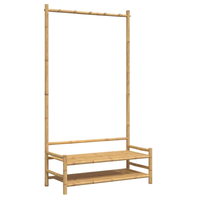 Porte vêtement avec étagères 103x40x183 cm bambou