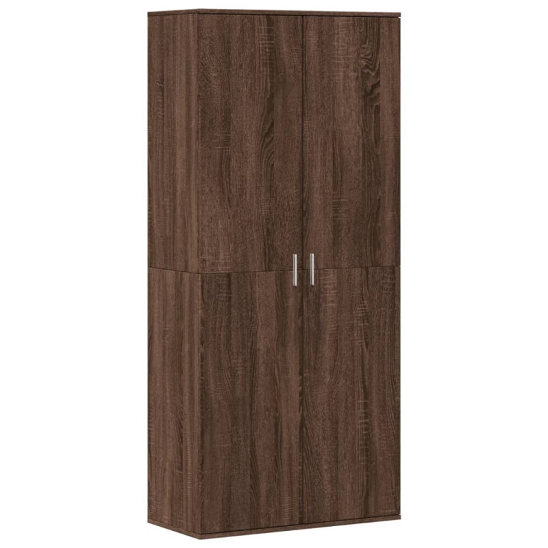 Armoire à chaussures chêne marron 80x39x178cm bois d ingénierie