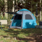 Tente de camping cabine 4 personnes bleu libération rapide