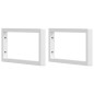 Supports d étagères pour lavabo 2 pcs blanc rectangulaire acier