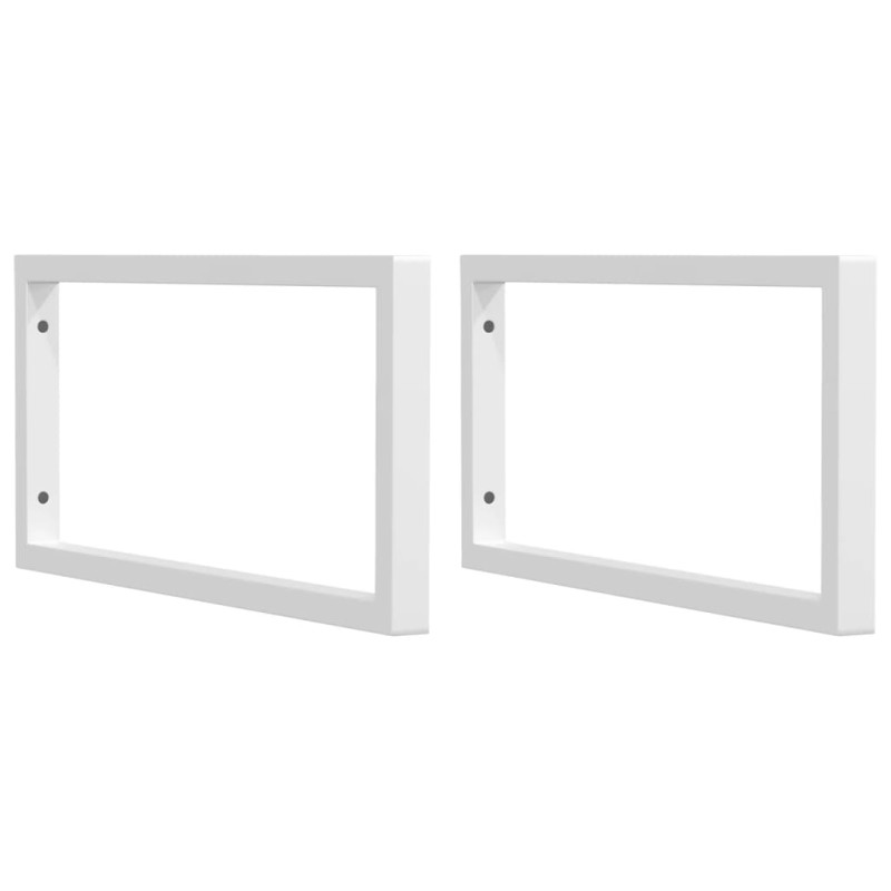 Supports d étagères pour lavabo 2 pcs blanc rectangulaire acier