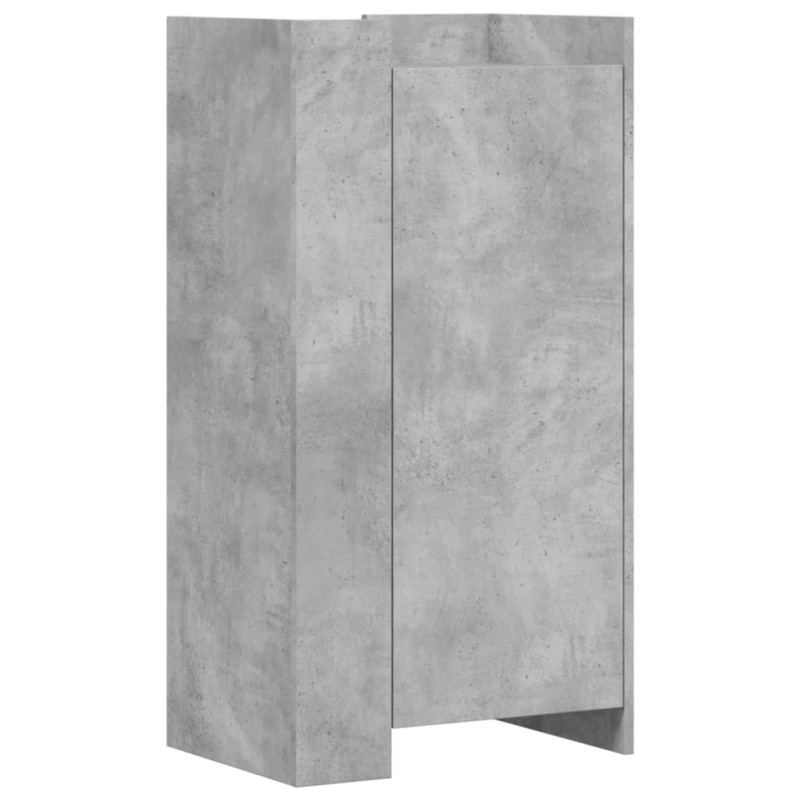 Armoire à chaussures gris béton 52x37,5x100cm bois d ingénierie