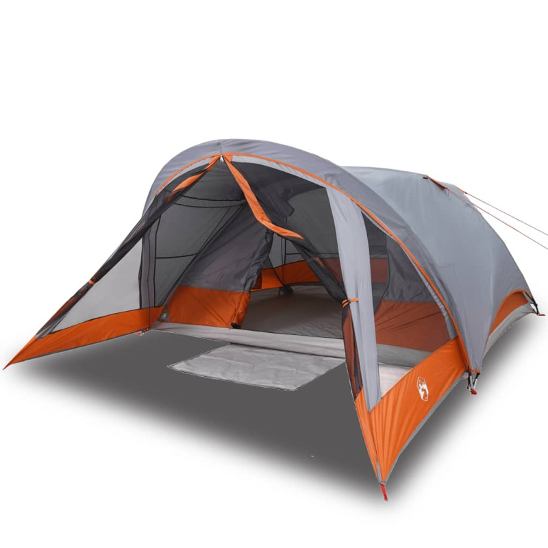 Tente de camping de cabine 4 personnes gris orange imperméable