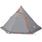 Tente de camping tipi 5 personnes gris imperméable