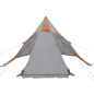 Tente de camping tipi 5 personnes gris imperméable