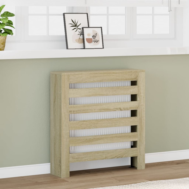 Cache radiateur chêne sonoma 78x20x82 cm bois d ingénierie