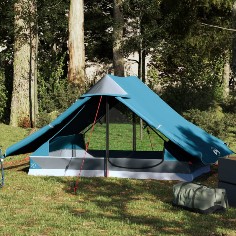 Tente de camping 2 personnes bleu imperméable