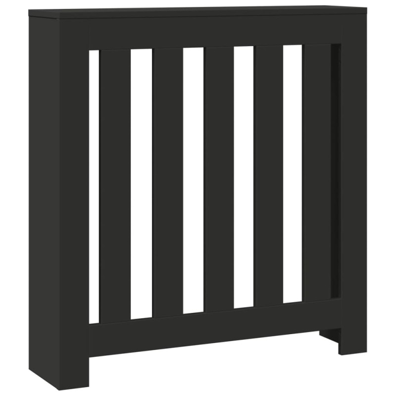 Cache radiateur noir 78x20x82 cm bois d ingénierie