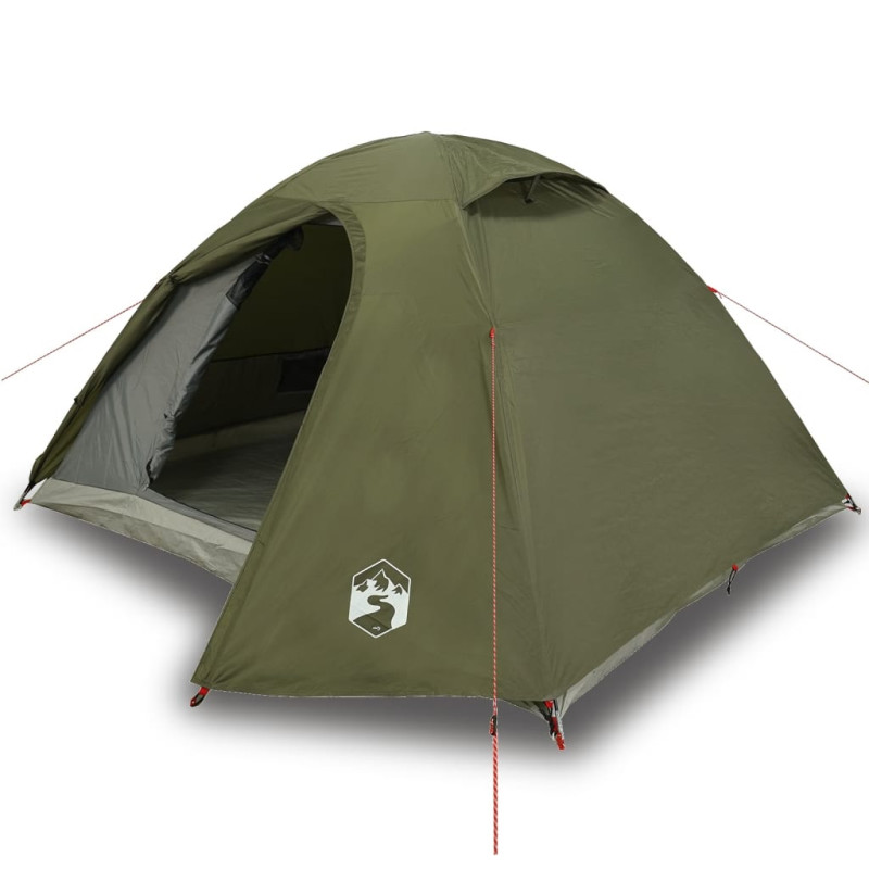 Tente de camping à dôme 3 personnes vert olive imperméable