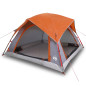 Tente de camping de cabine 4 personnes gris orange imperméable