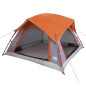 Tente de camping de cabine 4 personnes gris orange imperméable