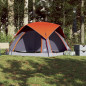 Tente de camping de cabine 4 personnes gris orange imperméable