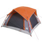 Tente de camping de cabine 4 personnes gris orange imperméable