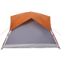 Tente de camping de cabine 4 personnes gris orange imperméable