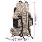 Sac à dos de randonnée marron camouflage 60 L tissu oxford