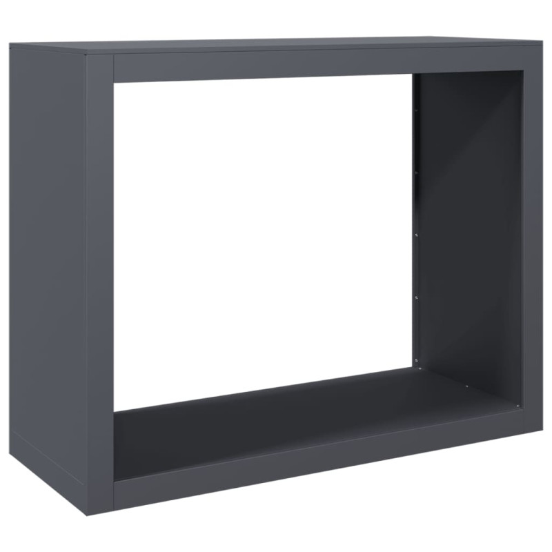 Portant de bois de chauffage anthracite 100x40x80 cm acier