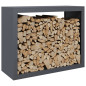 Portant de bois de chauffage anthracite 100x40x80 cm acier