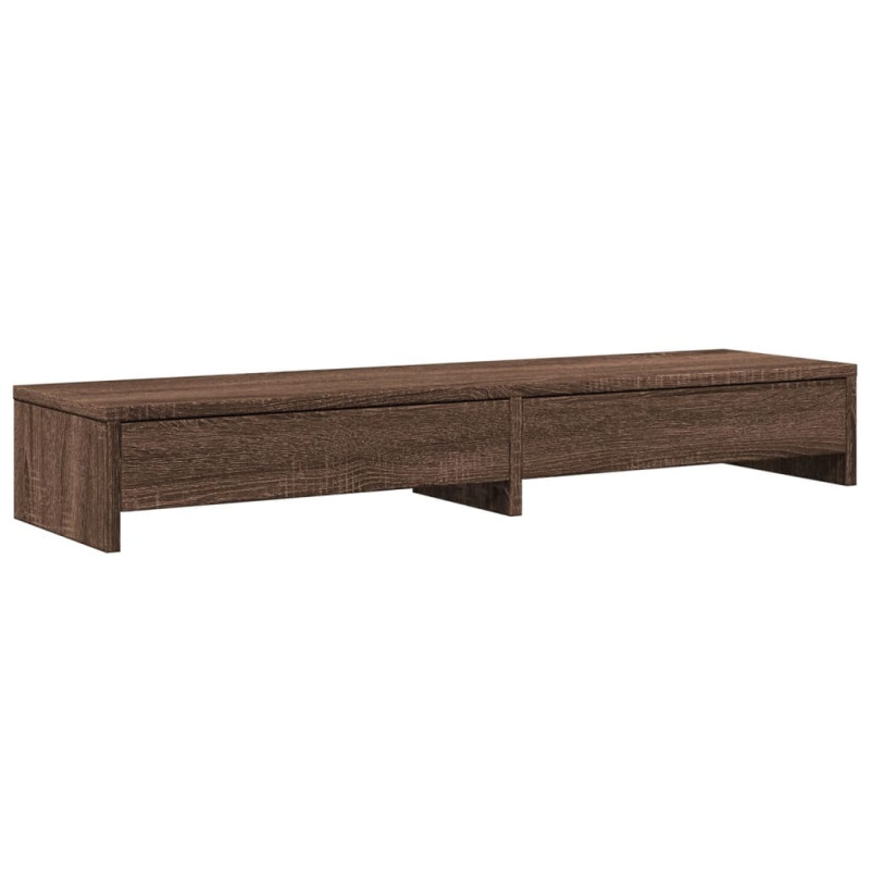 Support de moniteur avec tiroirs chêne marron bois d ingénierie