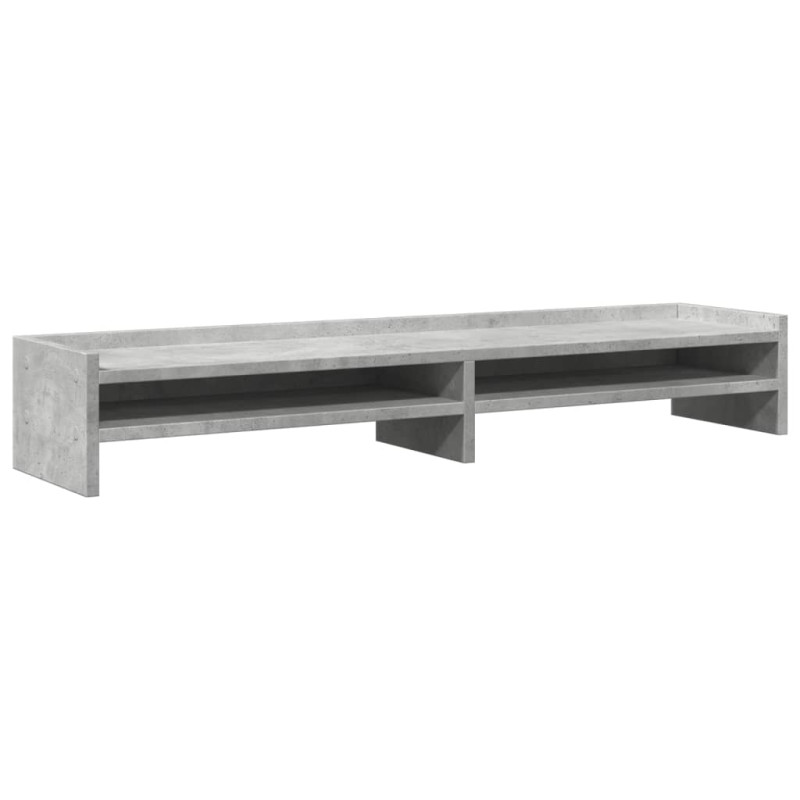 Support de moniteur gris béton 100x24x16 cm bois d ingénierie