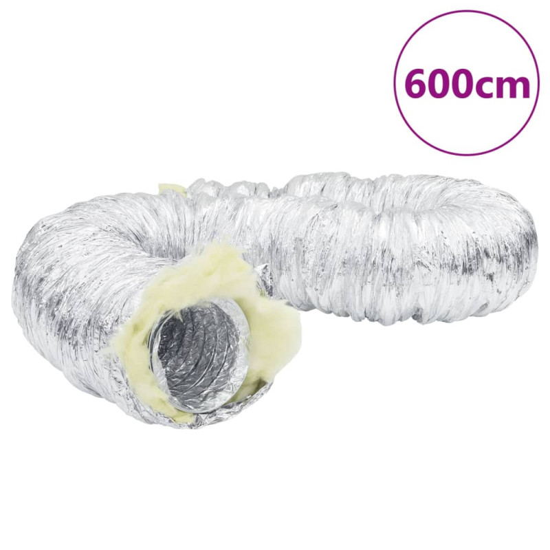 Conduit de ventilation isolé aluminium 6 m Ø12,5 cm