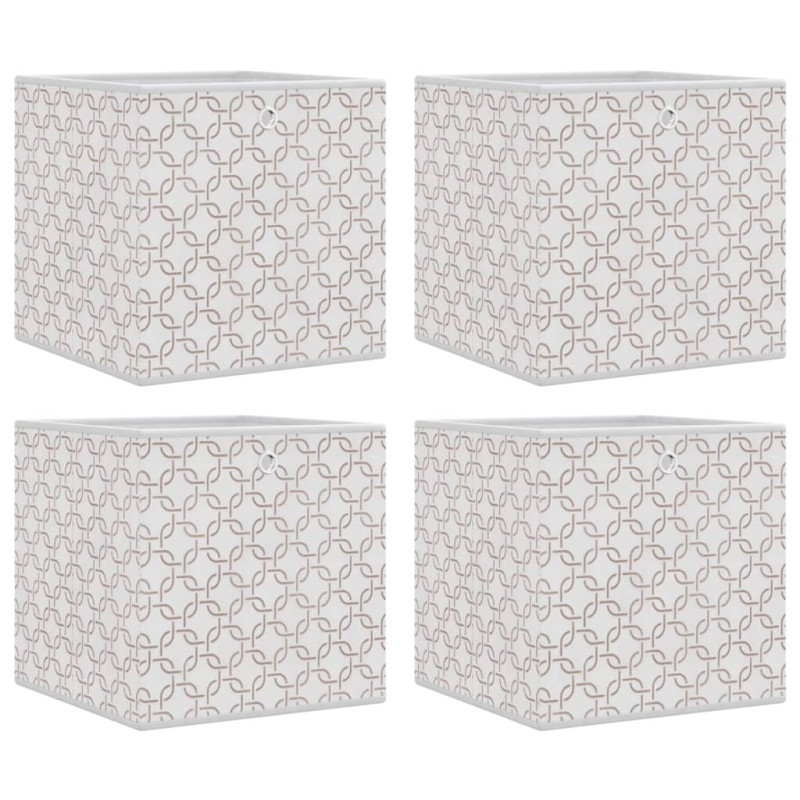 Boîtes de rangement pliables 4 pcs crème tissu intissé