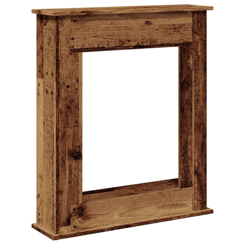 Cadre de cheminée vieux bois 75x20x87,5 cm bois d ingénierie