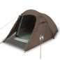 Tente de camping tunnel 3 personnes marron imperméable