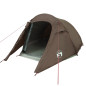 Tente de camping tunnel 3 personnes marron imperméable