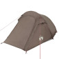 Tente de camping tunnel 3 personnes marron imperméable